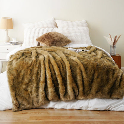 Heavy Faux Fur Throw Blanket