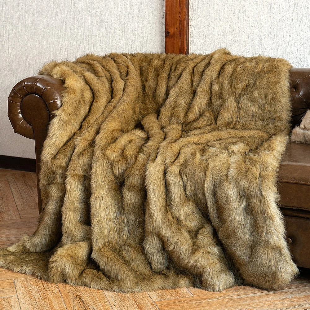 Heavy Faux Fur Throw Blanket