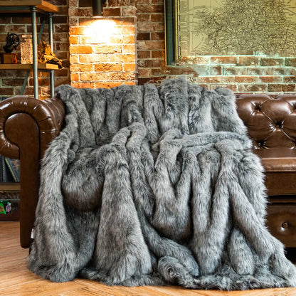 Heavy Faux Fur Throw Blanket