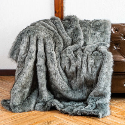 Heavy Faux Fur Throw Blanket