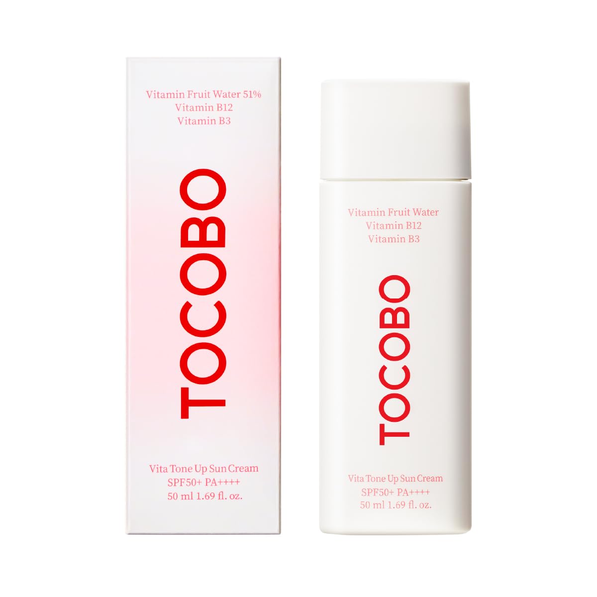 Tocobo Vita Tone Up Sun Cream packaging on a white background