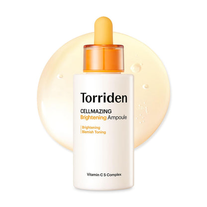 Torriden Cellmazing Brightening Ampoule with dropper on a white background