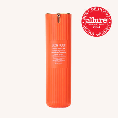 Orange bottle with 'Lion Rose' text and 'Allure Best of Beauty Award Winner 2024' badge on a white background
