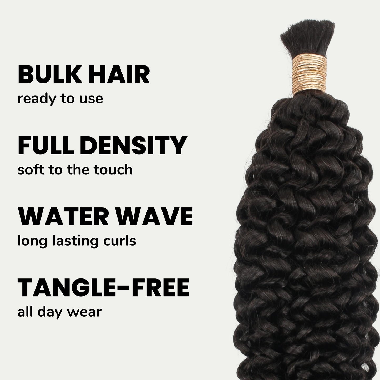 Natural Black Water Wave, Bulk Braiding Hair