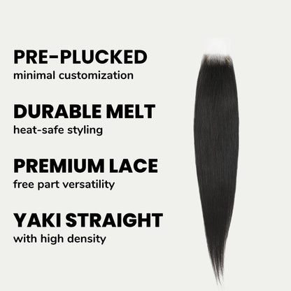 Yaki Straight 2x6 Transparent Lace Hair Closure