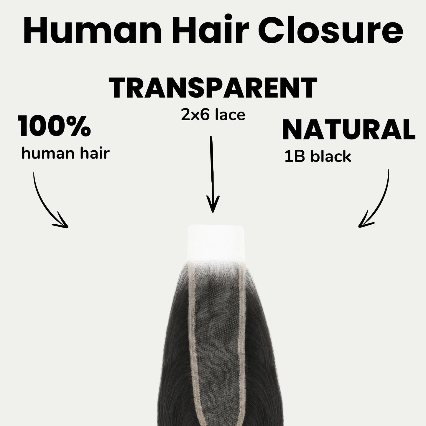 Yaki Straight 2x6 Transparent Lace Hair Closure