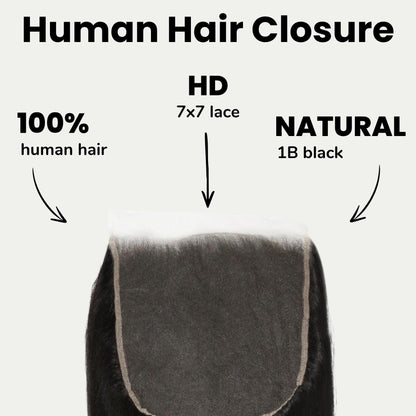 Yaki Straight 7x7 HD Lace Closure