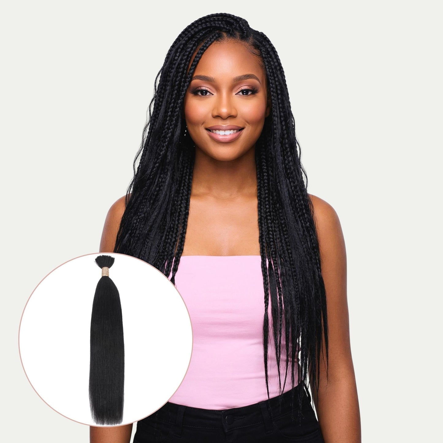 Natural 1B Yaki Straight Bulk Braiding Hair