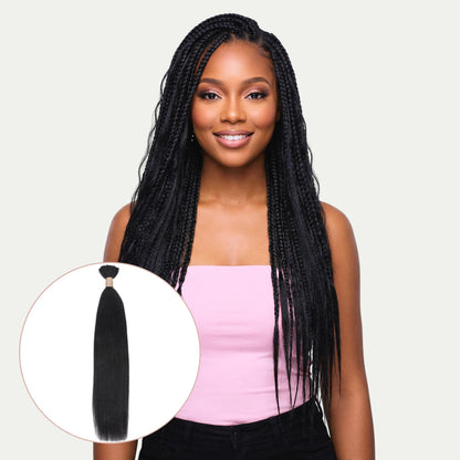 Natural 1B Yaki Straight Bulk Braiding Hair