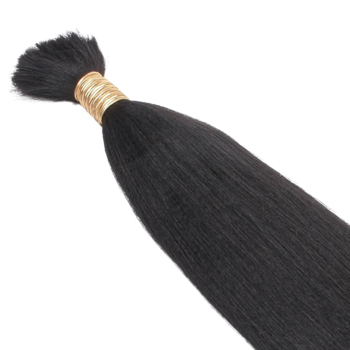 Natural 1B Yaki Straight Bulk Braiding Hair