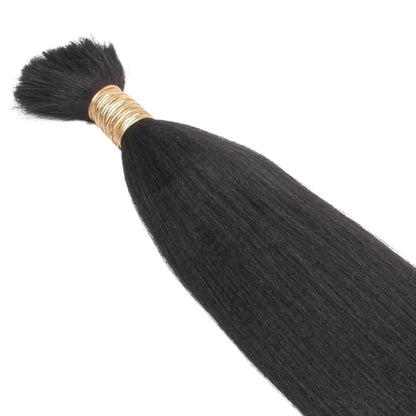 Natural 1B Yaki Straight Bulk Braiding Hair