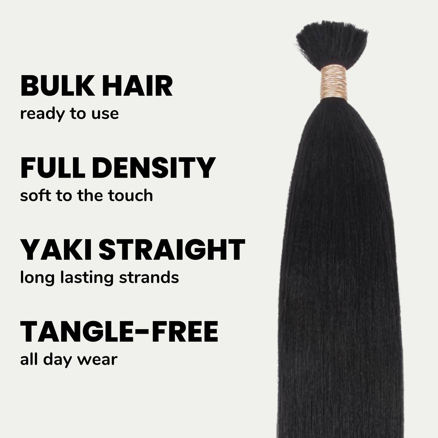 Natural 1B Yaki Straight Bulk Braiding Hair