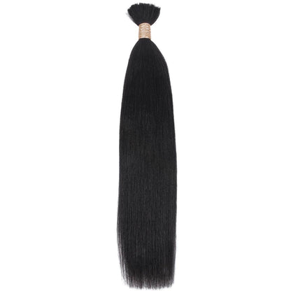 Natural 1B Yaki Straight Bulk Braiding Hair