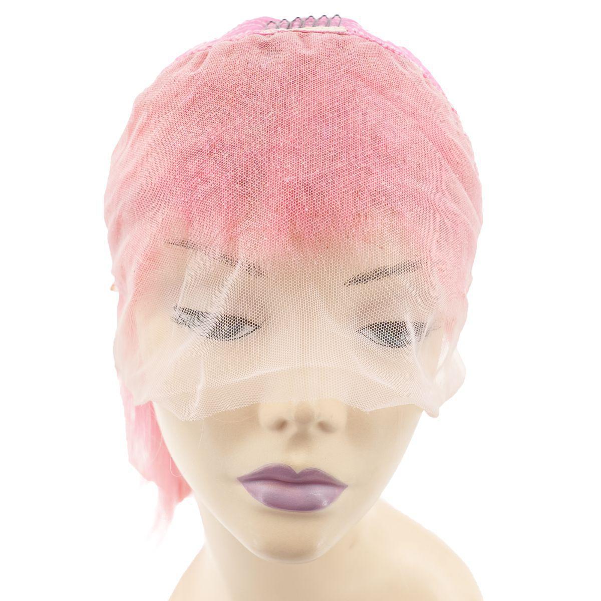 Cotton Candy Pink Bob, Straight 13x4 Transparent Lace Front Human Hair Wig
