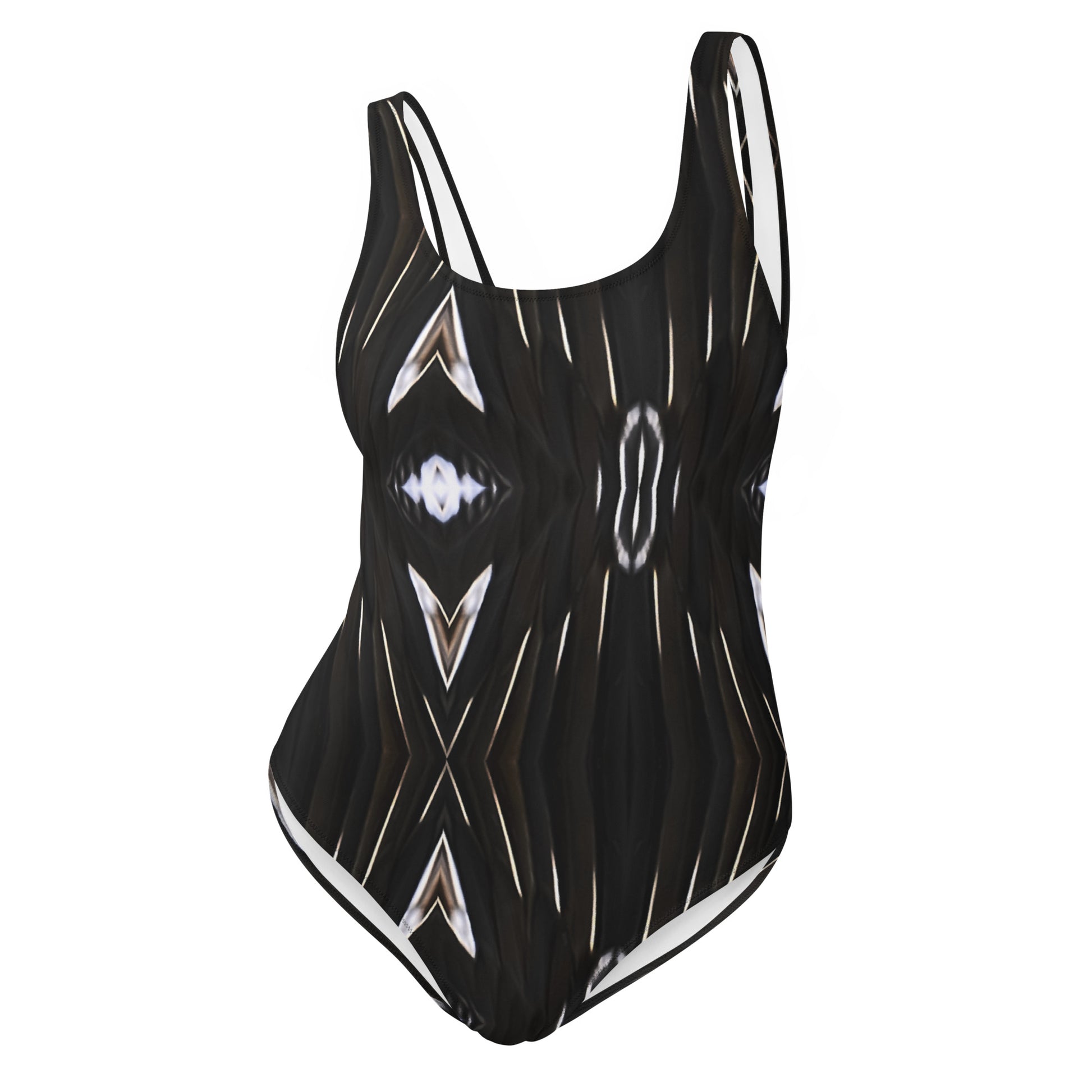 One piece swimsuit with Pelican feather design pattern