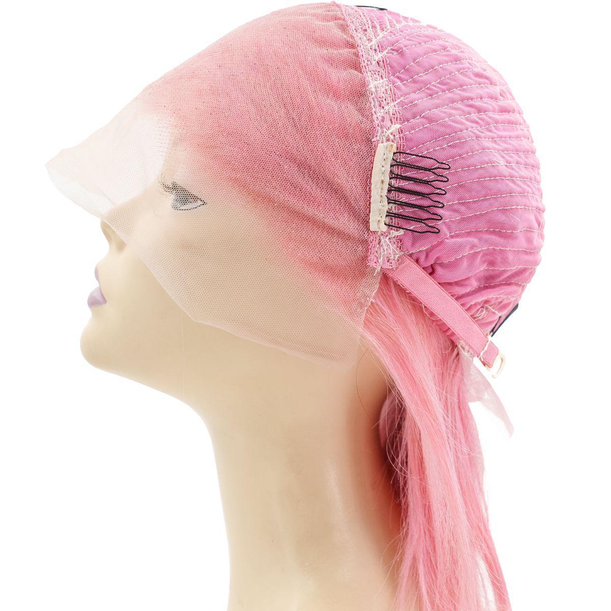 Cotton Candy Pink Bob, Straight 13x4 Transparent Lace Front Human Hair Wig