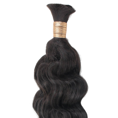 Natural 1B Beach Wave Bulk Braiding Hair