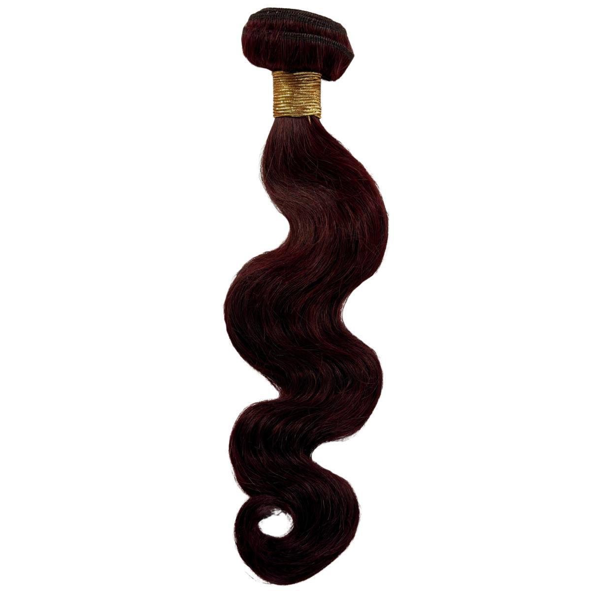 Burgundy hair extension on a white background