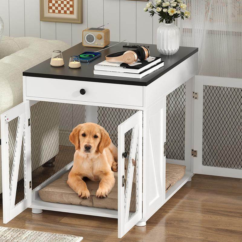 Dog Crate End Table Wtih Drawer