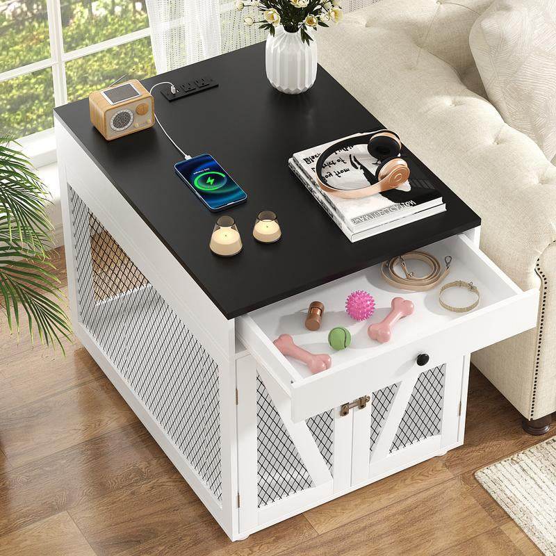 Dog Crate End Table Wtih Drawer