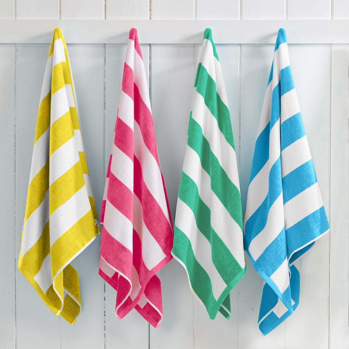 Cotton Velour Cabana Stripe Beach Towel | Novia Collection