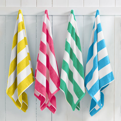 Cotton Velour Cabana Stripe Beach Towel | Novia Collection