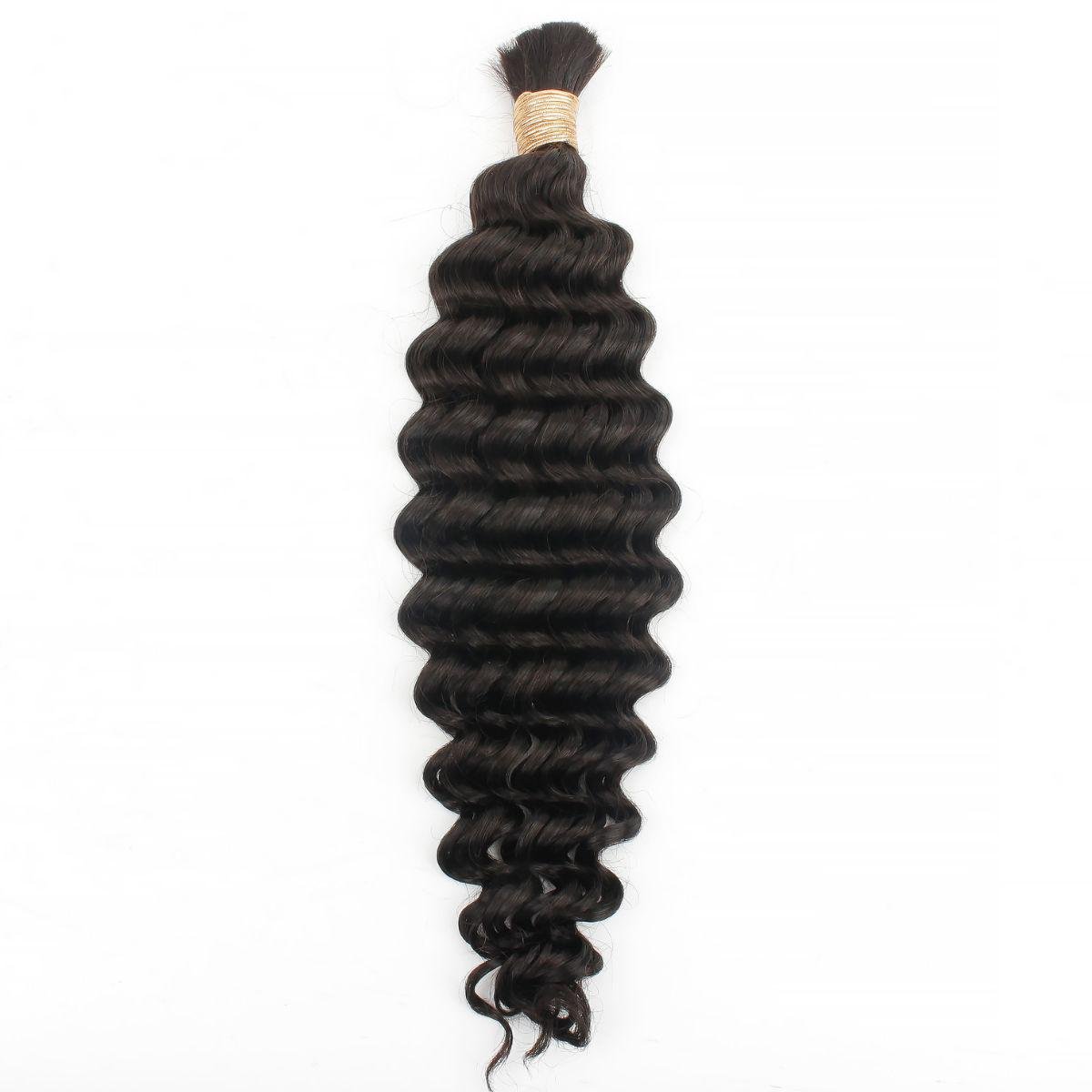 Natural 1B Deep Wave Bulk Braiding Hair