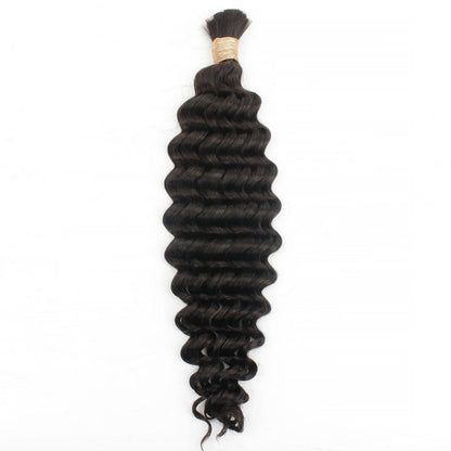 Natural 1B Deep Wave Bulk Braiding Hair