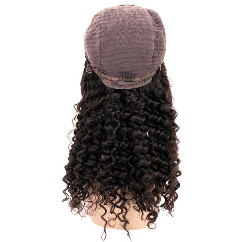 Deep Wave 4x4 Transparent Lace Hair Closure Wig