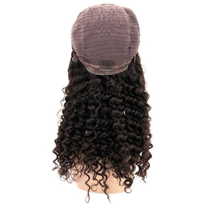 Deep Wave 4x4 Transparent Lace Hair Closure Wig
