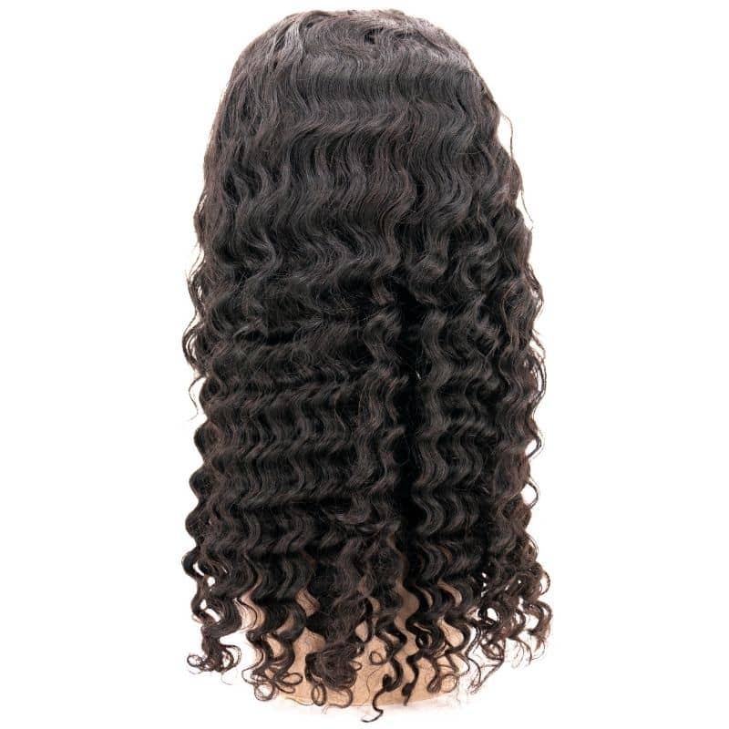 Deep Wave 4x4 Transparent Lace Hair Closure Wig