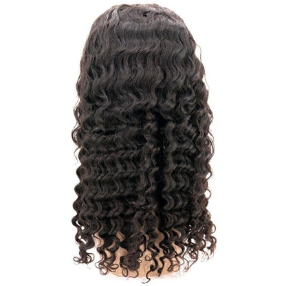 Deep Wave 4x4 Transparent Lace Hair Closure Wig
