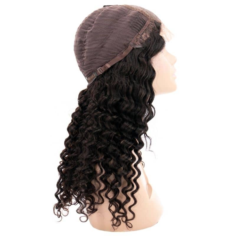 Deep Wave 4x4 Transparent Lace Hair Closure Wig