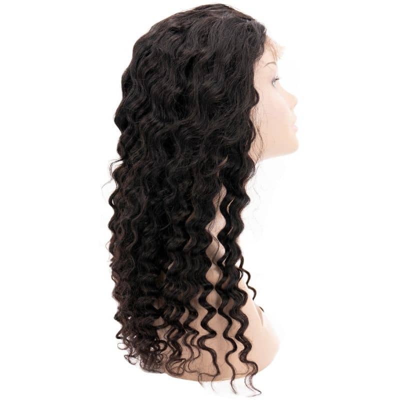 Deep Wave 4x4 Transparent Lace Hair Closure Wig