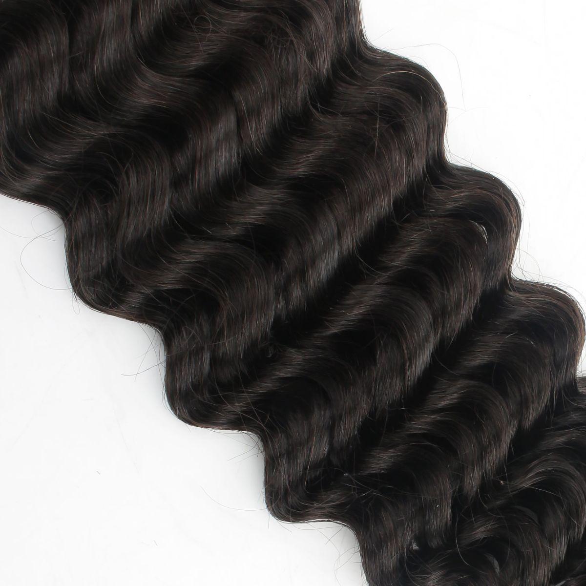 Natural 1B Deep Wave Bulk Braiding Hair
