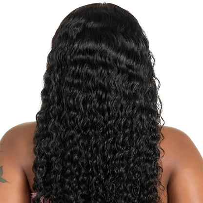 Deep Wave 4x4 Transparent Lace Hair Closure Wig