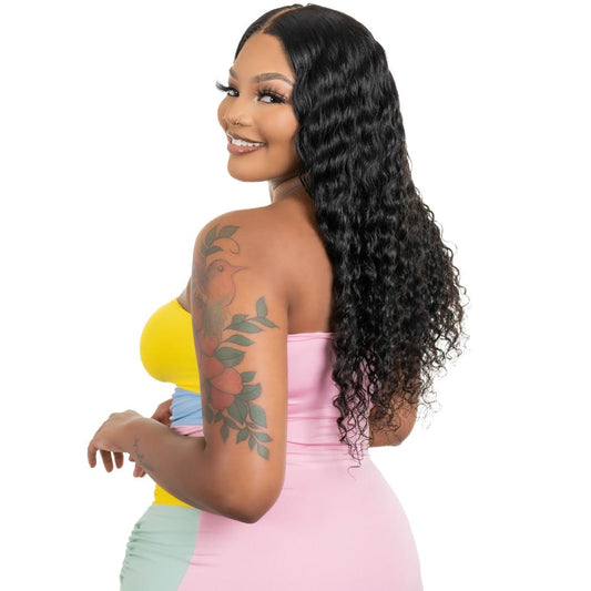 Deep Wave 4x4 Transparent Lace Hair Closure Wig