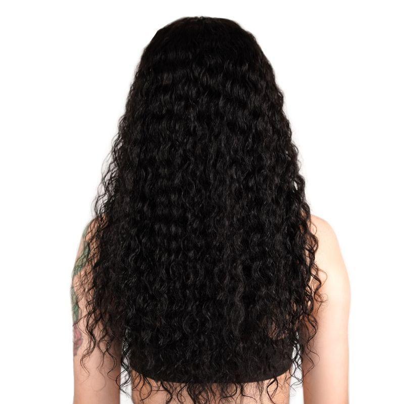 Long, black, wavy hair on a white background