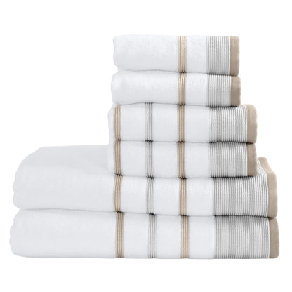 Decorative Cotton Stripe Bath Towel Set - Noelle Collection