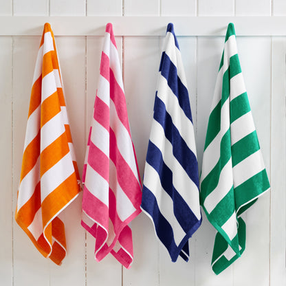 Cotton Velour Cabana Stripe Beach Towel | Novia Collection
