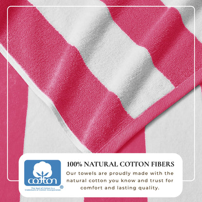 Cotton Velour Cabana Stripe Beach Towel | Novia Collection