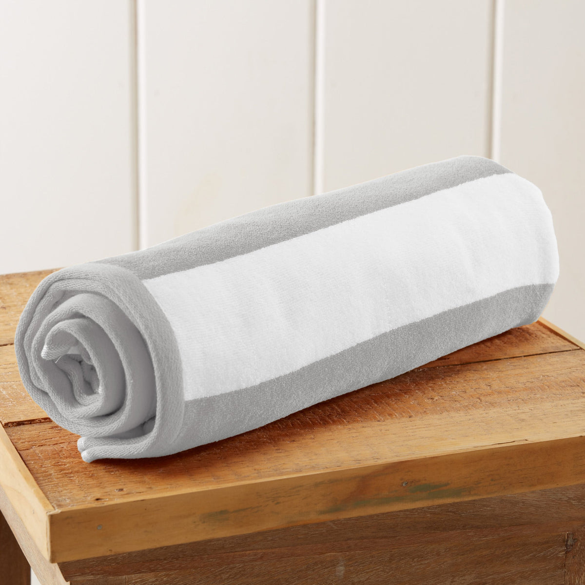 Cotton Velour Cabana Stripe Beach Towel | Novia Collection