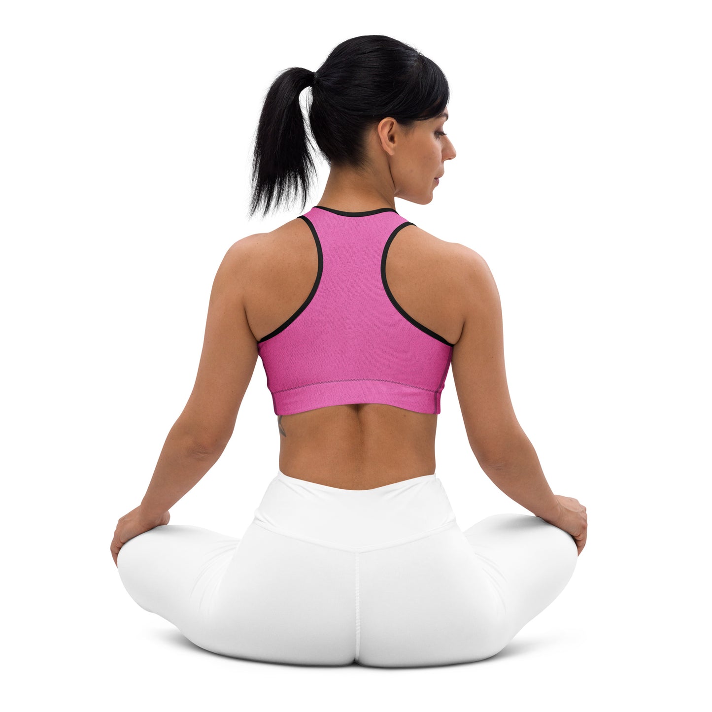 Energetic Pink Padded Sports Bra back