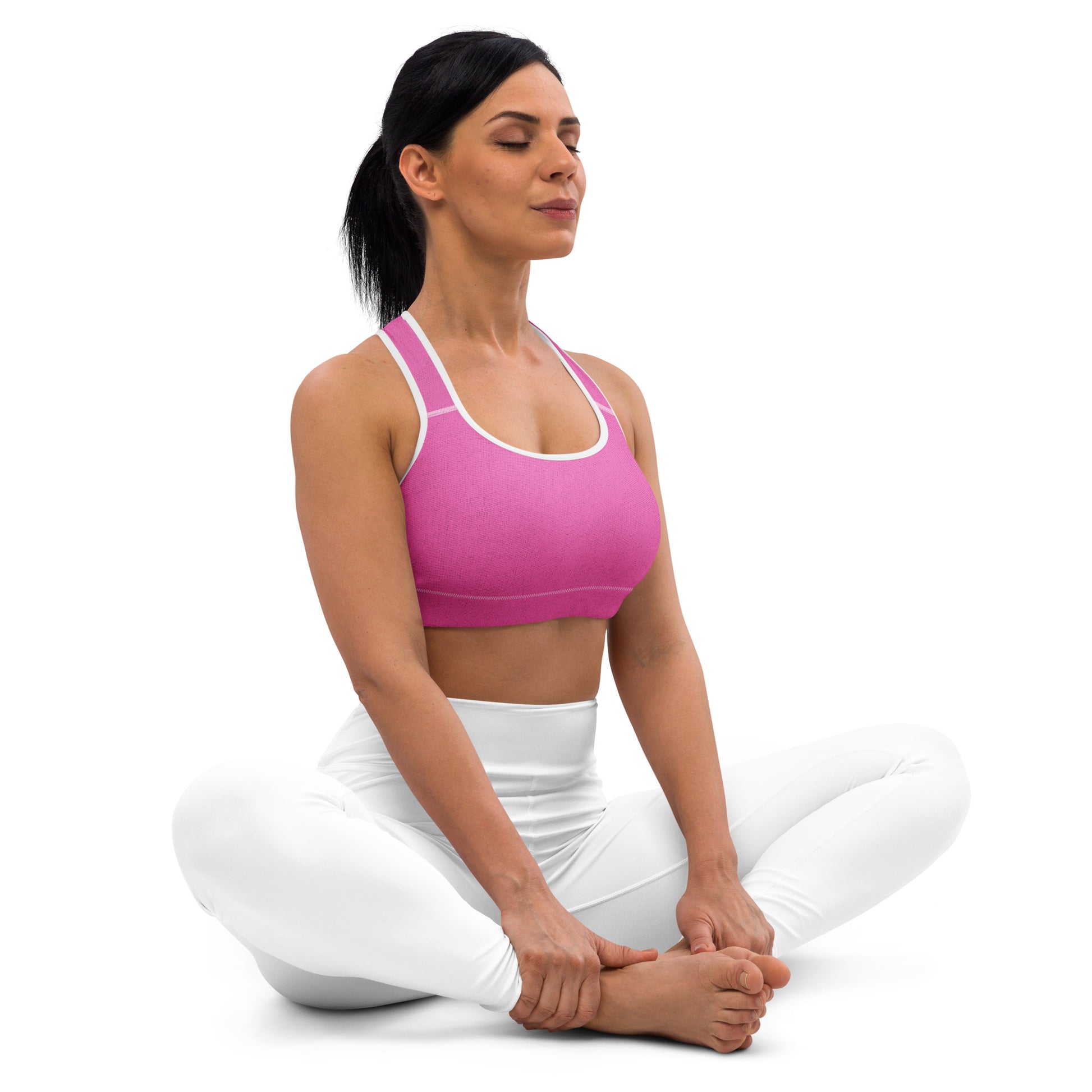 Energetic Pink Padded Sports Bra F