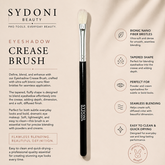 SYDONI EYESHADOW CREASE BRUSH - Goat Hair Bristles