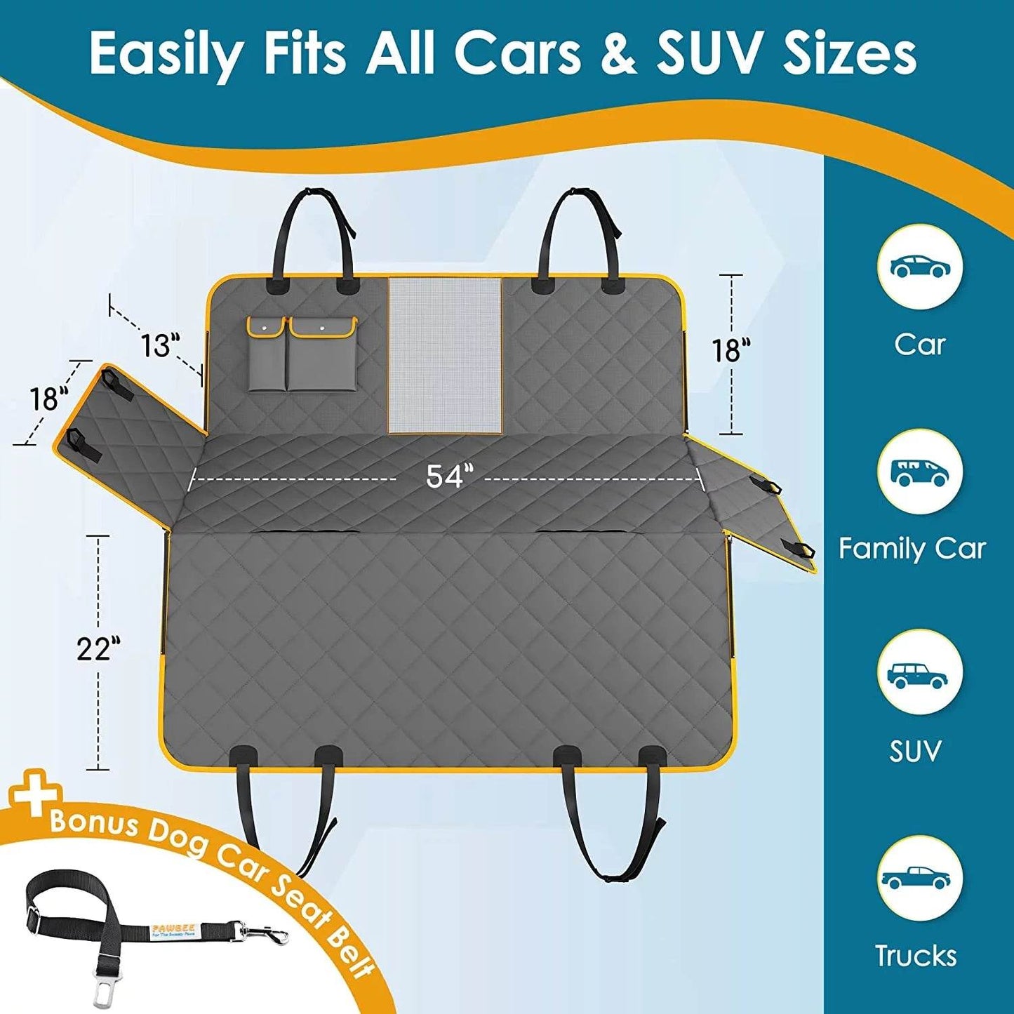 Waterproof Dog Car Seat Cover Hammock | The Max & Rex Collection