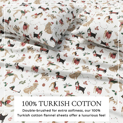 Turkish Cotton Christmas Flannel Sheet - Whittaker Collection