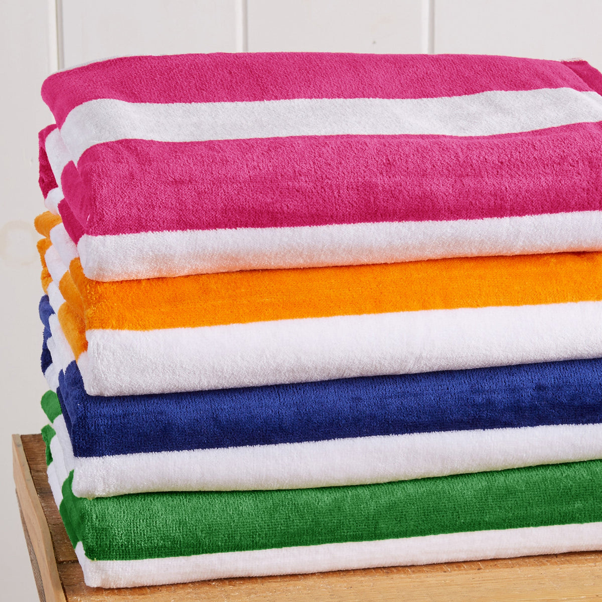 Cotton Velour Cabana Stripe Beach Towel | Novia Collection