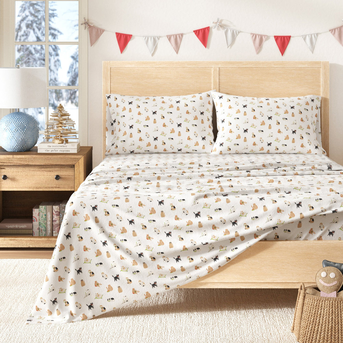 Turkish Cotton Christmas Flannel Sheet - Whittaker Collection