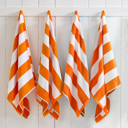 Cotton Velour Cabana Stripe Beach Towel | Novia Collection